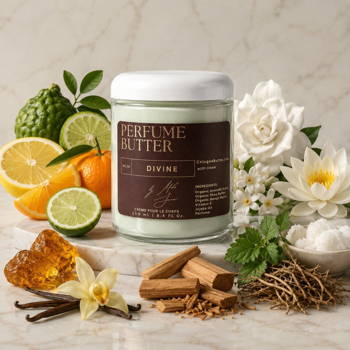 Product Image for DIVINE – The Luxury Body Butter Perfume | Radiant Citrus, Floral & Warm Vanilla Scent | Elegant Fragrance for Women & Men | Perfume Butter