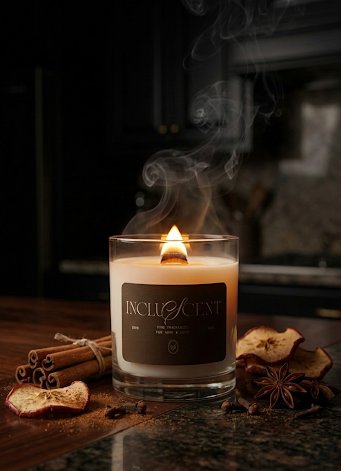 Product Image for Haven – Apples & Cinnamon – Luxury Wooden Wick Candle