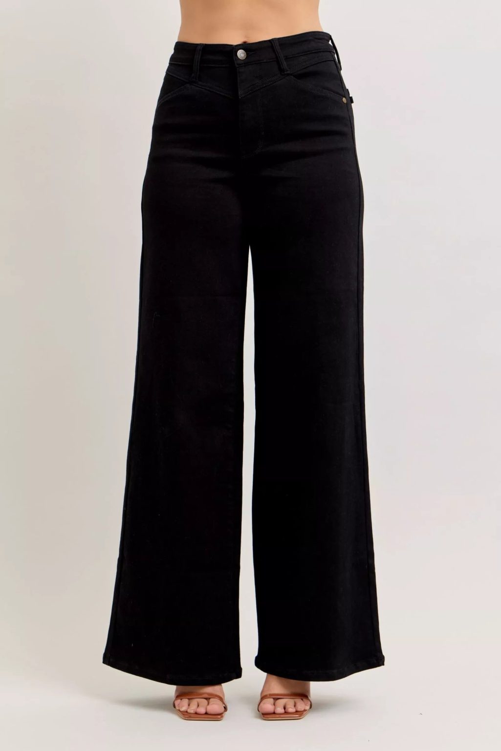 Product Image for Black High-Waisted Wide Leg Jeans