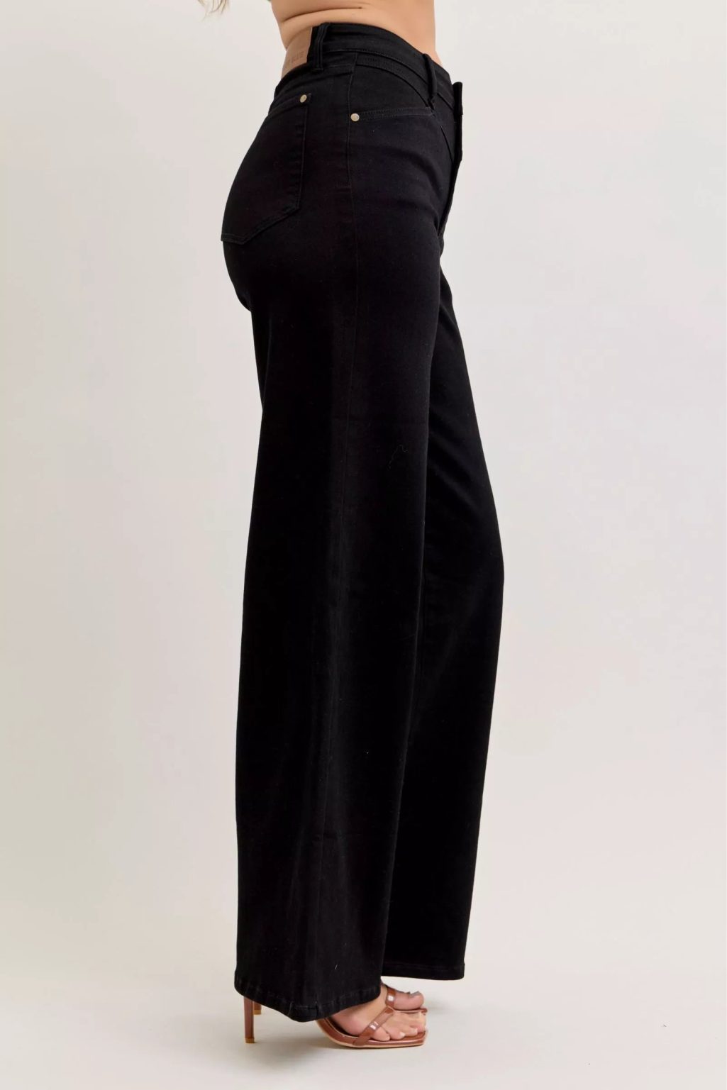 Product Image for Black High-Waisted Wide Leg Jeans