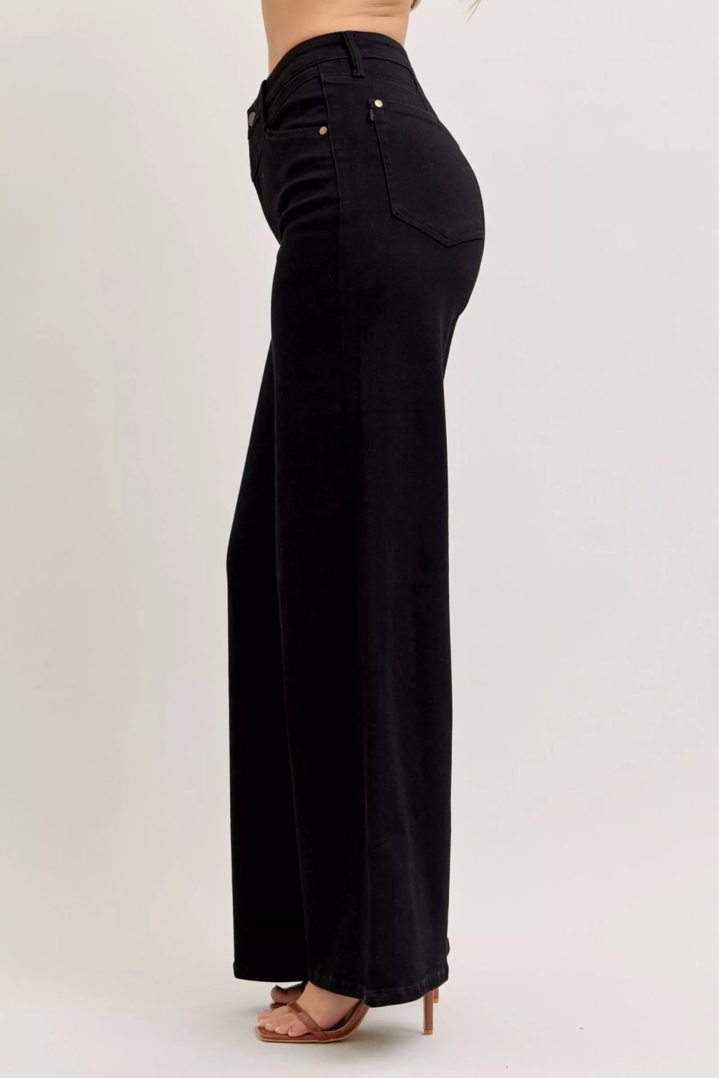 Product Image for Black High-Waisted Wide Leg Jeans