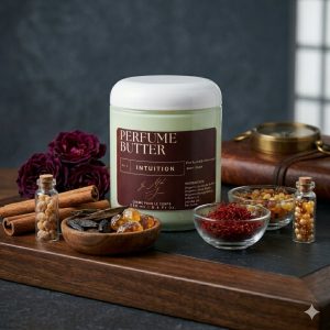 Product Image for INTUITION – The Luxury Body Butter Perfume | Rose, Saffron & Oud Fragrance | Deep Hydrating Skin Moisturizer | Warm Sensual Long-Lasting Scent | Perfume Butter