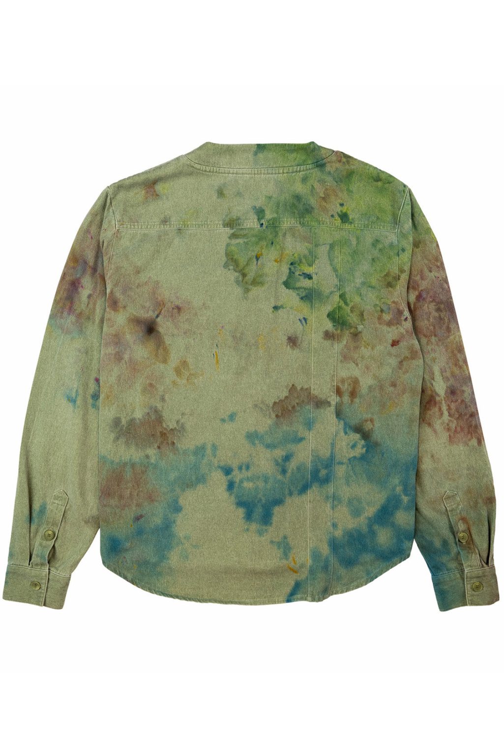 Product Image for Herman V Neck Button Up Shirt: Olive Tie Dye v2