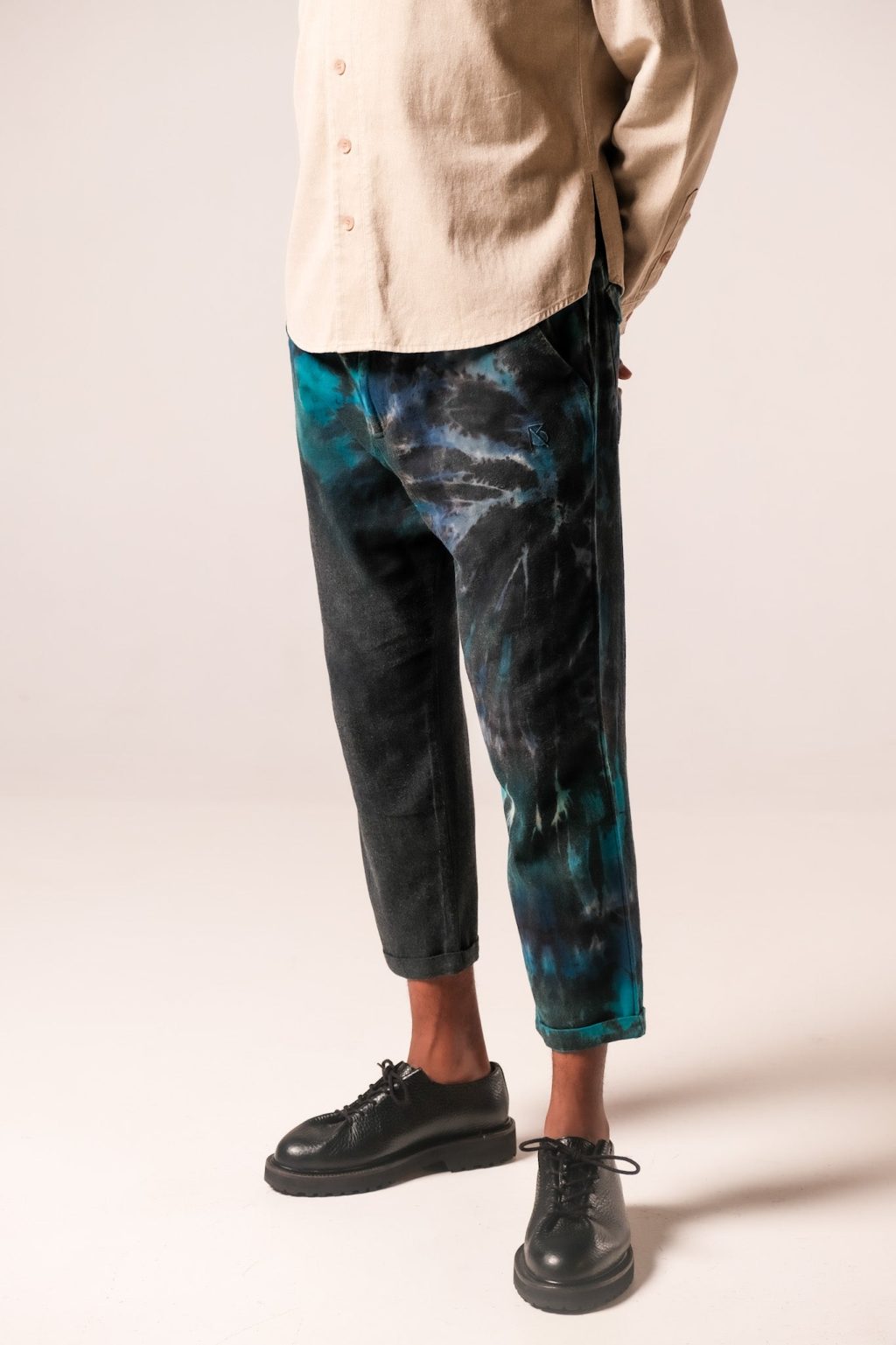 Product Image for Charles Regular-Fit Cropped Trousers: Green/Black TD v1
