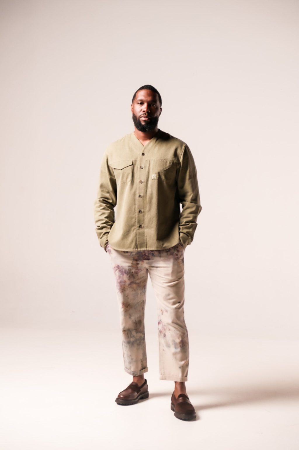 Product Image for Charles Regular-Fit Cropped Trousers: Beige TD v1