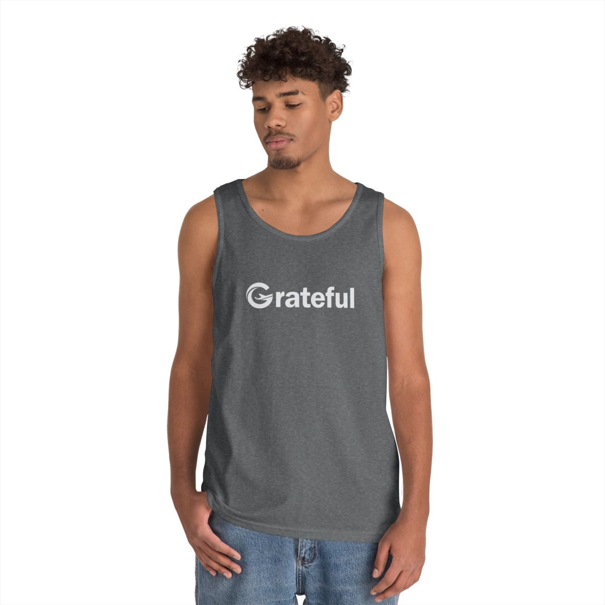 Product Image for Grateful Men’s Tank Top — Minimalist Inspirational Muscle Shirt