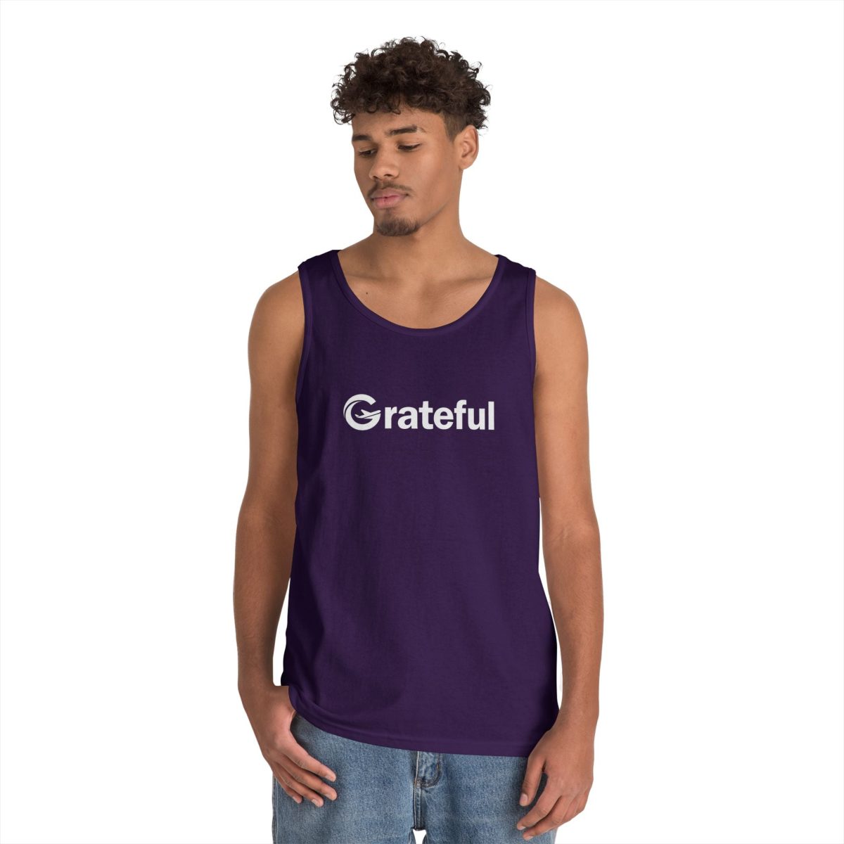 Product Image for Grateful Men’s Tank Top — Minimalist Inspirational Muscle Shirt