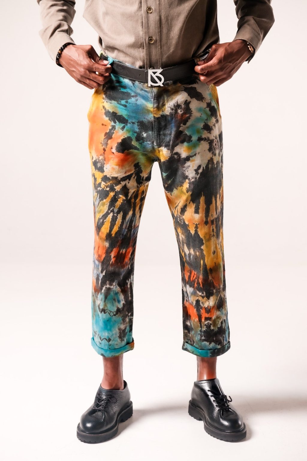 Product Image for Charles Regular-Fit Cropped Trousers: Green/Black TD v2