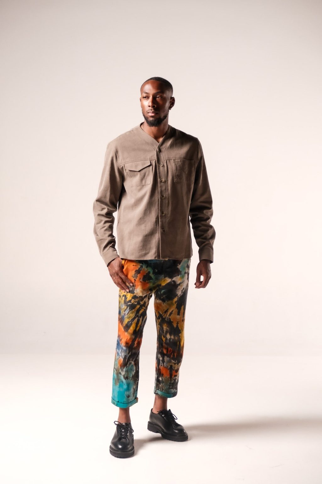 Product Image for Charles Regular-Fit Cropped Trousers: Green/Black TD v2