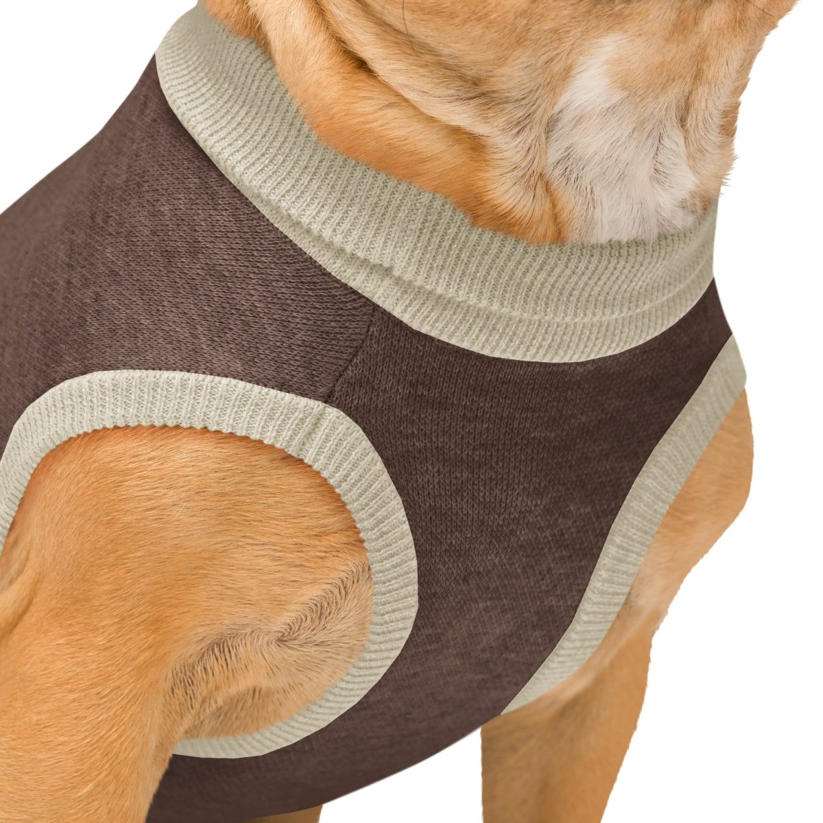 Product Image for Public Pups Preppy Dog Sweater — Brown & Beige