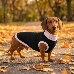 Product Image for Public Pups Preppy Dog Sweater — Black & Pink