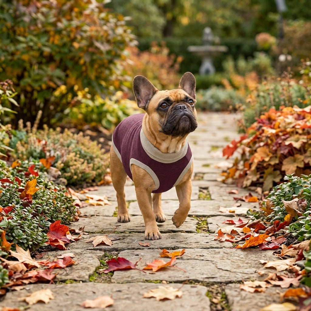 Product Image for Public Pups Preppy Dog Sweater — Burgundy & Biscuit