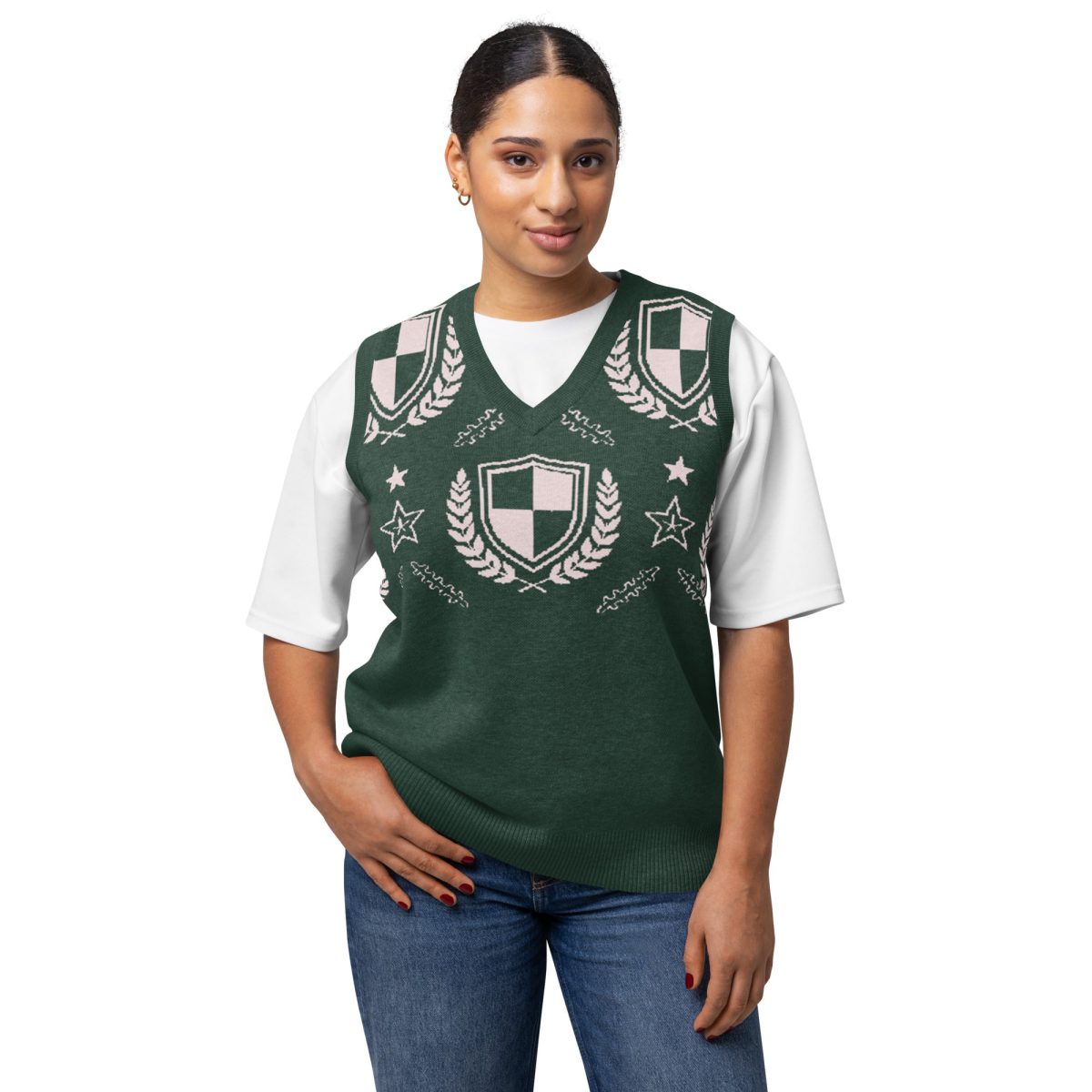 Product Image for Public Prep Preppy Sweater Vest — Hunter Green Crest