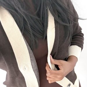 Product Image for Public Prep Preppy Cardigan — Chocolate Brown & Cream